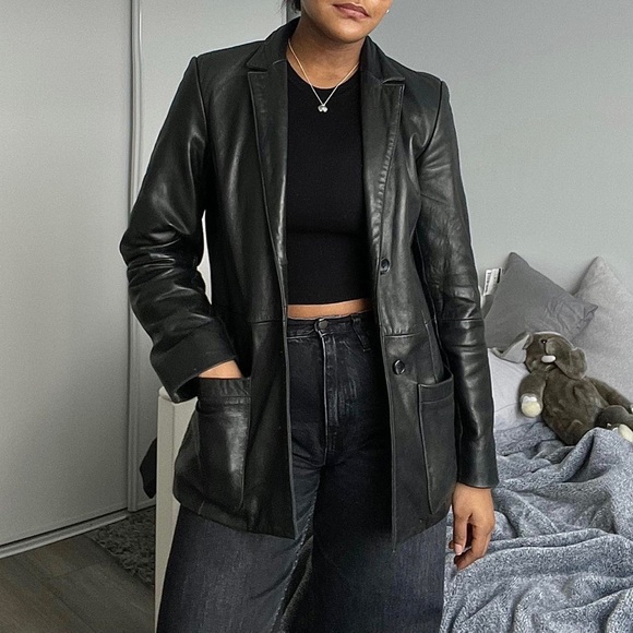 Liz Claiborne leather blazer - Picture 1 of 4